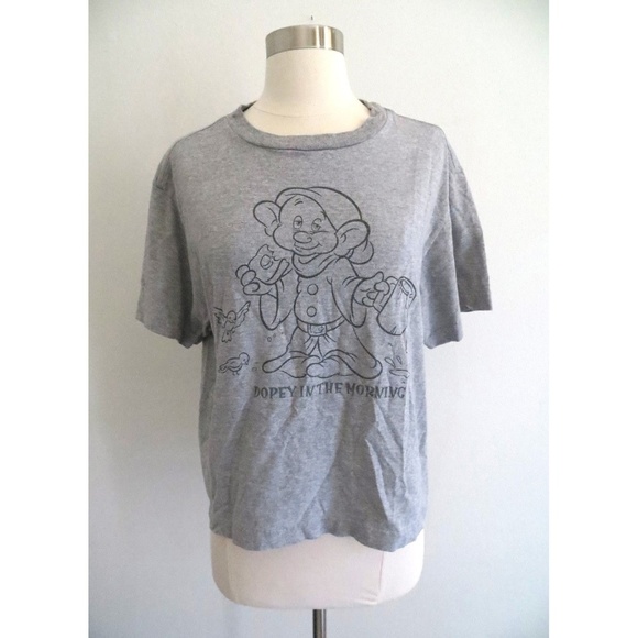 Disney Dopey in the Morning gray t-shirt 7 dwarves - Picture 1 of 4